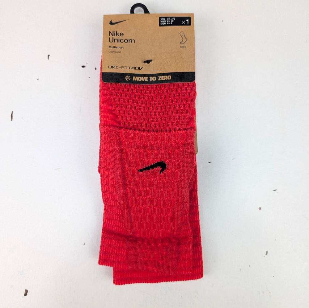Nike Crew Dri-Fit Unicorn Red Multisport Socks M6-8 W6-10 Yth5-7